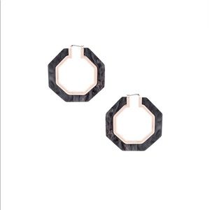 REBECCA MINKOFF Octagon Resin Hoop Earrings